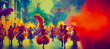 Leinwandbild Motiv colorful carnival parade, Generative AI Illustration	
