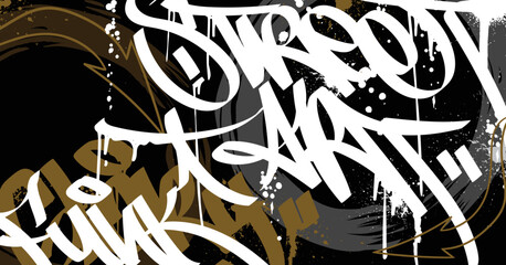 Abstract graffiti art background with scribble throw-up and tagging hand-drawn style. Street art graffiti urban theme for prints, patterns, banners, and textiles in vector format.