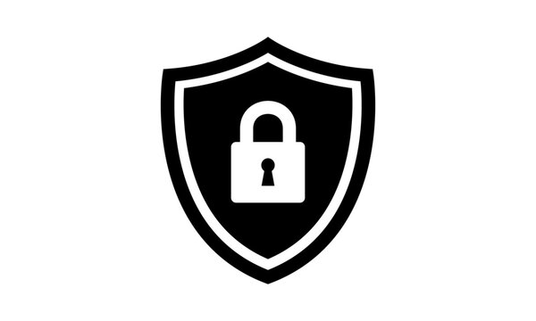 Secure internet icon. Protective shield sign digital security with the image of a padlock. Symbol security protection web. Vector illustration.