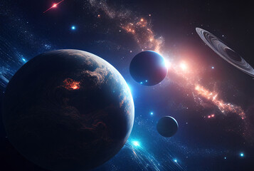 Aufkleber - cosmic landscape with intelligence and stars