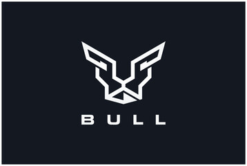 Poster - Head of bull geometric style logo