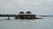 Pulau Ubin|wooden Pier In The Sea