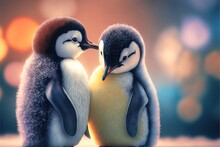 Pingouins Mignons, Romance, Amour, Couleurs Pastel, Contexte, Fond D'écran
