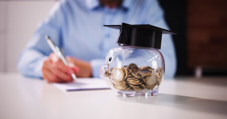 Piggy Bank With School Education Budget