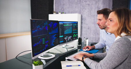 Aufkleber - Financial Business Analytics Data Dashboard
