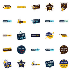 Sticker - 20 Professionally Designed Follow Us Graphic Elements for Instagram and Facebook