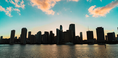 Wall Mural - city skyline miami sky blue 