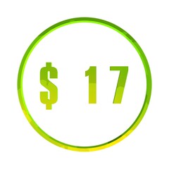 Poster - Price tag in dollars in a circle. Number. Label for sale.