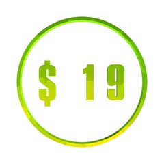 Poster - Price tag in dollars in a circle. Number. Label for sale.