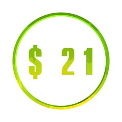 Poster - Price tag in dollars in a circle. Number. Label for sale.