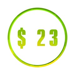 Poster - Price tag in dollars in a circle. Number. Label for sale.