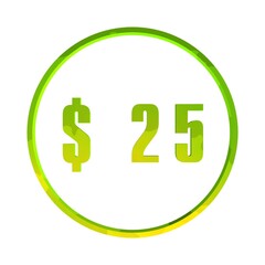 Poster - Price tag in dollars in a circle. Number. Label for sale.