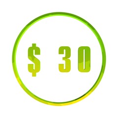 Poster - Price tag in dollars in a circle. Number. Label for sale.