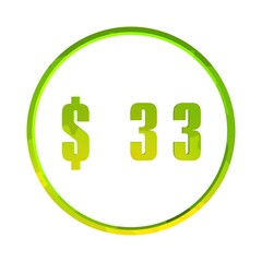 Poster - Price tag in dollars in a circle. Number. Label for sale.