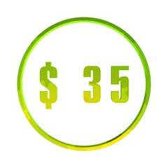 Poster - Price tag in dollars in a circle. Number. Label for sale.