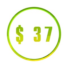 Poster - Price tag in dollars in a circle. Number. Label for sale.