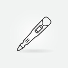 Poster - 3D Pen vector concept icon or symbol in outline style