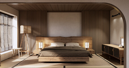 Wall Mural - Minimalist wabi sabi interior mock up design, room muji sytle