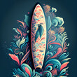 Illustration of a surfboard