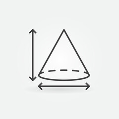 Poster - Cone Volume vector concept outline icon or symbol