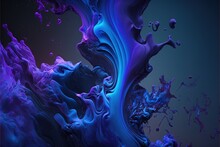  A Blue And Purple Abstract Background With Water Droplets And Bubbles In The Air And A Black Background With A Blue And Purple Swirl On The Bottom Of The Image Is A Black Background With A.