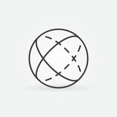 Poster - Spherical Measure vector Sphere geometric shape concept outline icon