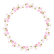 © milavas - Pink floral wreath with delicate flowers and leaves