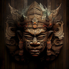 Wall Mural - Balinese art carving