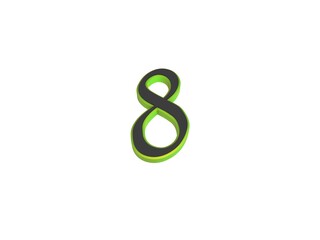 Poster - Two-color 3D number or numbers for decoration. Render illustration.