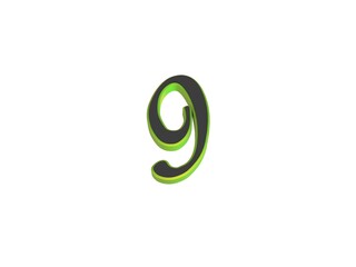 Poster - Two-color 3D number or numbers for decoration. Render illustration.