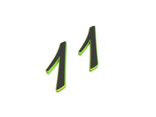 Poster - Two-color 3D number or numbers for decoration. Render illustration.