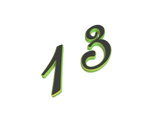 Poster - Two-color 3D number or numbers for decoration. Render illustration.