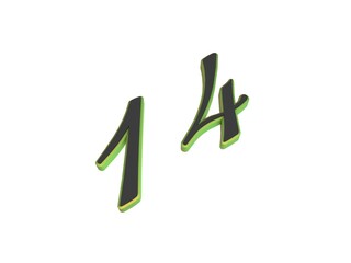 Poster - Two-color 3D number or numbers for decoration. Render illustration.
