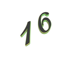 Poster - Two-color 3D number or numbers for decoration. Render illustration.