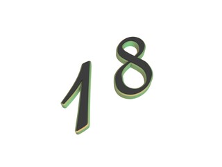 Poster - Two-color 3D number or numbers for decoration. Render illustration.