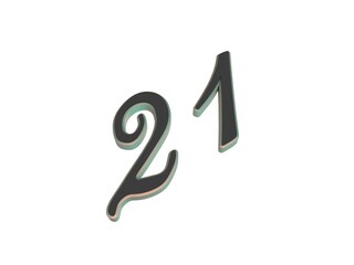 Poster - Two-color 3D number or numbers for decoration. Render illustration.