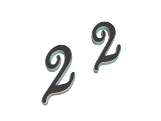 Poster - Two-color 3D number or numbers for decoration. Render illustration.