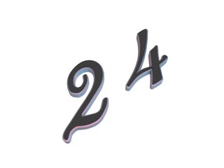 Poster - Two-color 3D number or numbers for decoration. Render illustration.