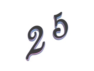 Poster - Two-color 3D number or numbers for decoration. Render illustration.