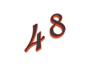 Poster - Two-color 3D number or numbers for decoration. Render illustration.