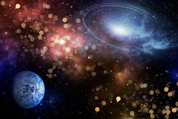Wall Mural - Starfield galaxy spiral- Elements of this Image Furnished by NASA