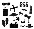Set of holiday, vacation icons for web, vectors