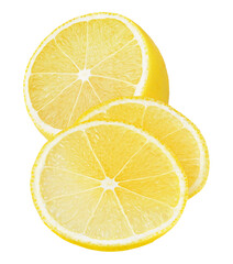 Wall Mural - Sliced lemon isolated, no background