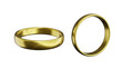 wedding rings isolated on white, 3d rendering of gold ring PNG transparent