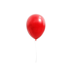 red balloon isolated on white, 3d rendering of red balloon png isolated