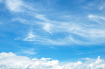 Wall Mural - the sky is large, bright, beautiful and has white clouds.