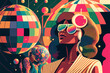 disco in the style of the 70s, created by a neural network, Generative AI technology