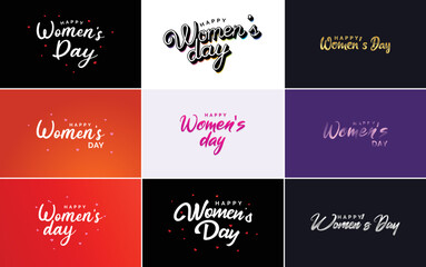 Sticker - Set of Happy International Woman's Day signs. emblems. and design elements vector collection of signs. labels. and badges