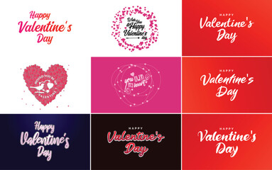 Sticker - Happy Valentine's Day typography poster with handwritten calligraphy text. isolated on white background vector illustration