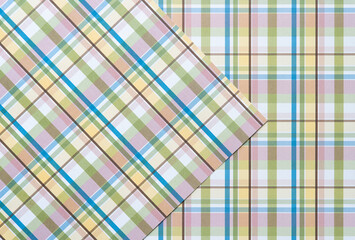 Canvas Print - plaid pink yellow blue and green scrapbook paper background